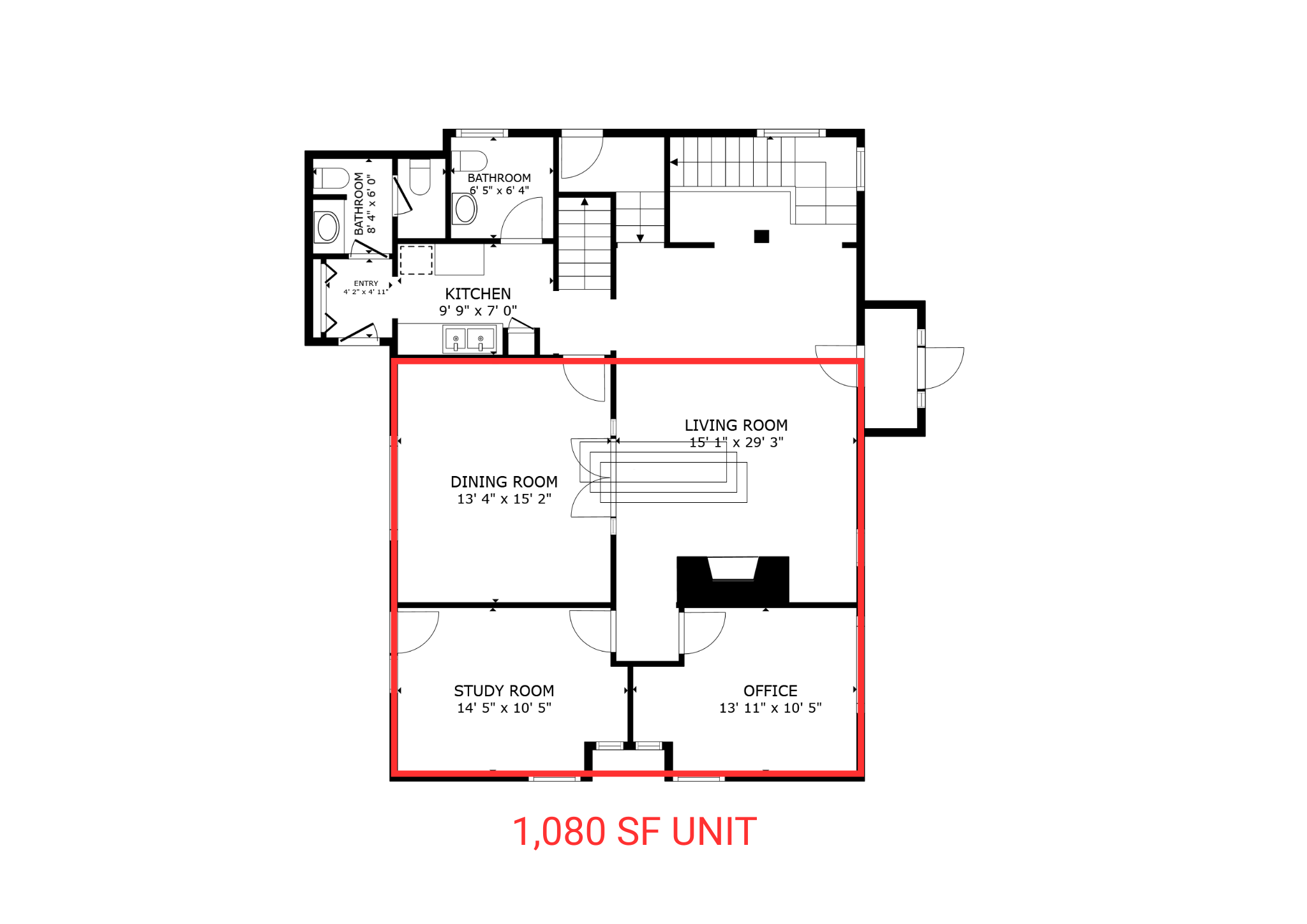 608 N 29th St – 1,080 sf Unit